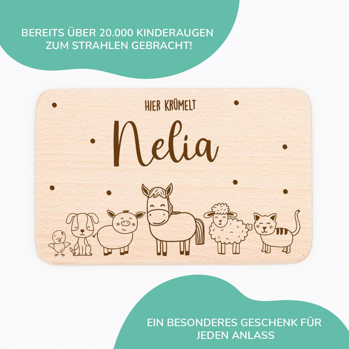 engraved breakfast board with farm and custom name