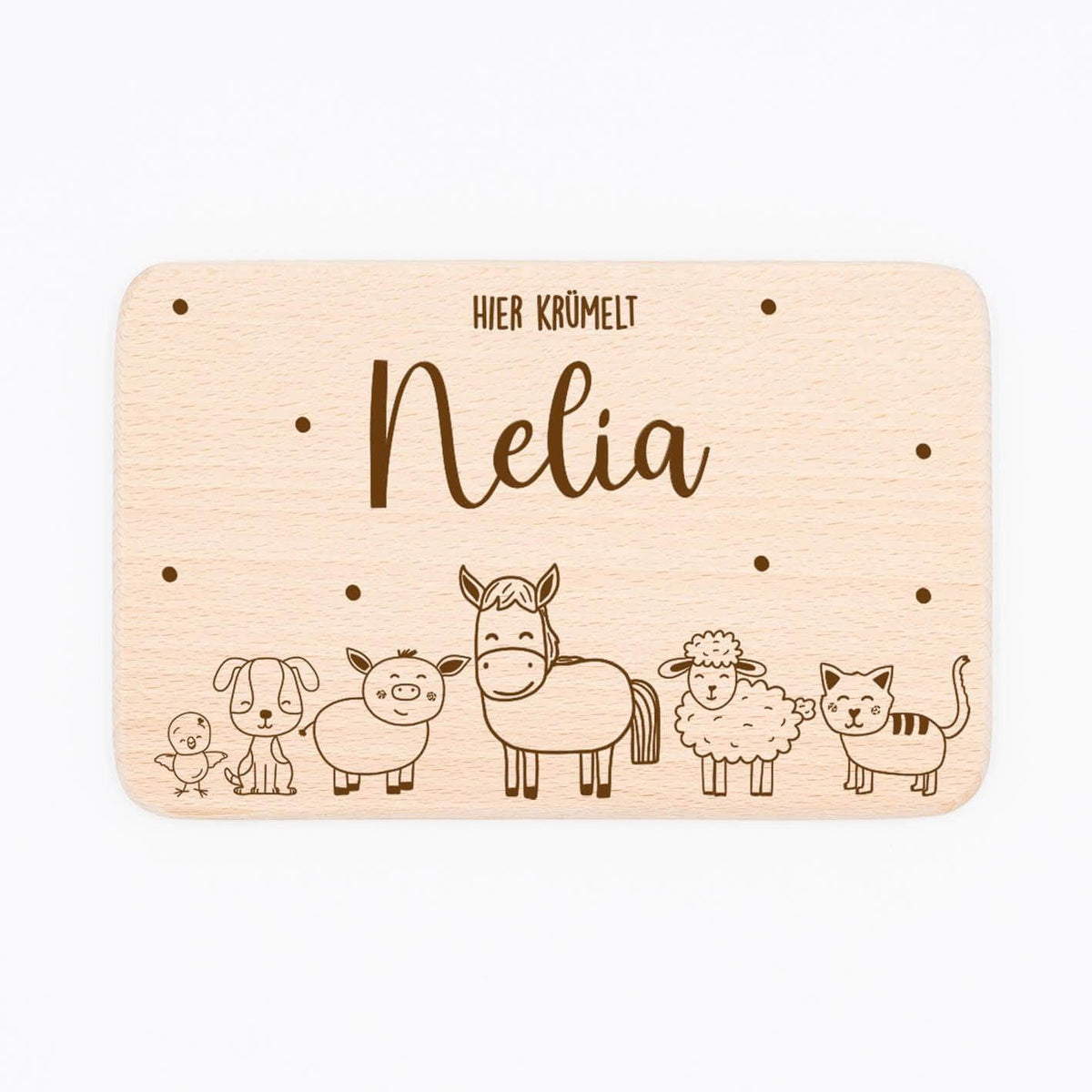 handcrafted breakfast board with bauernhof engraving