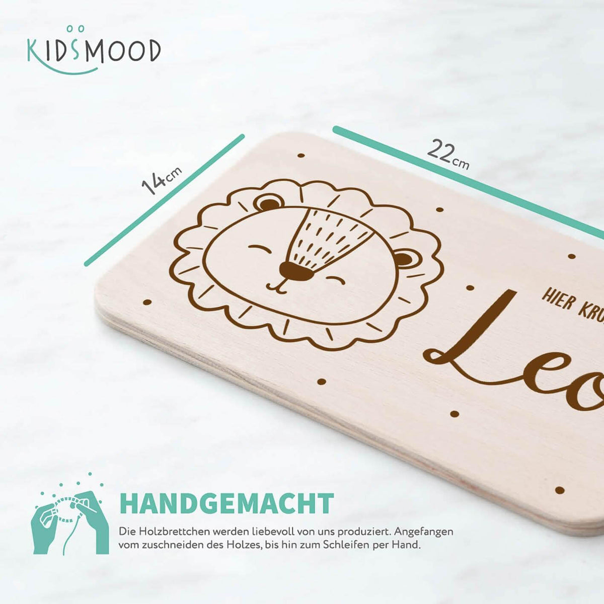 breakfast board with löwe motif for children