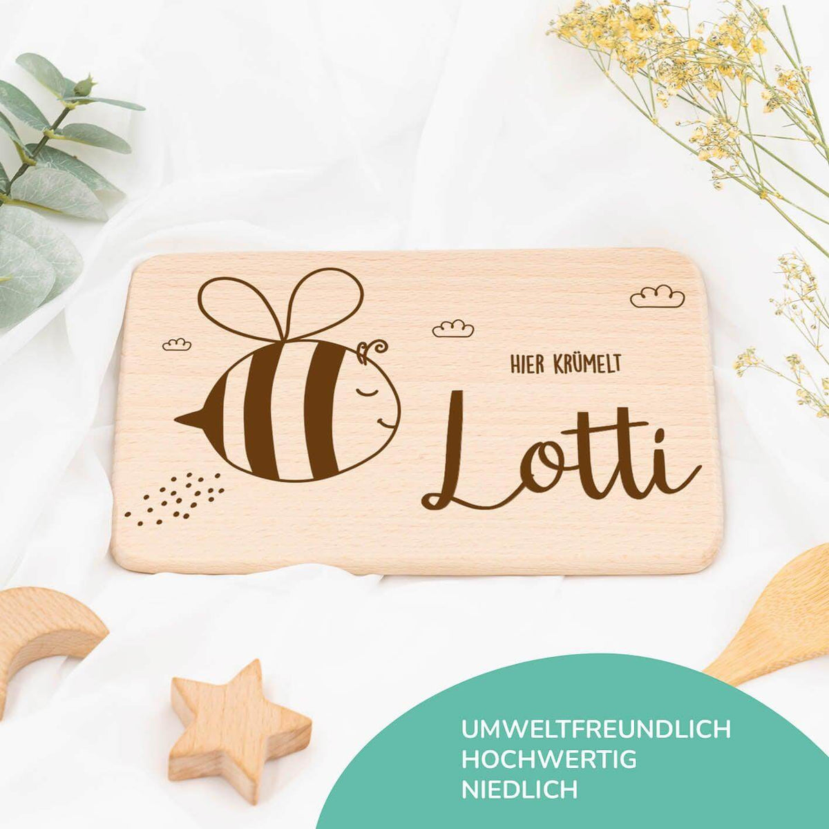 high-quality personalized bee breakfast board