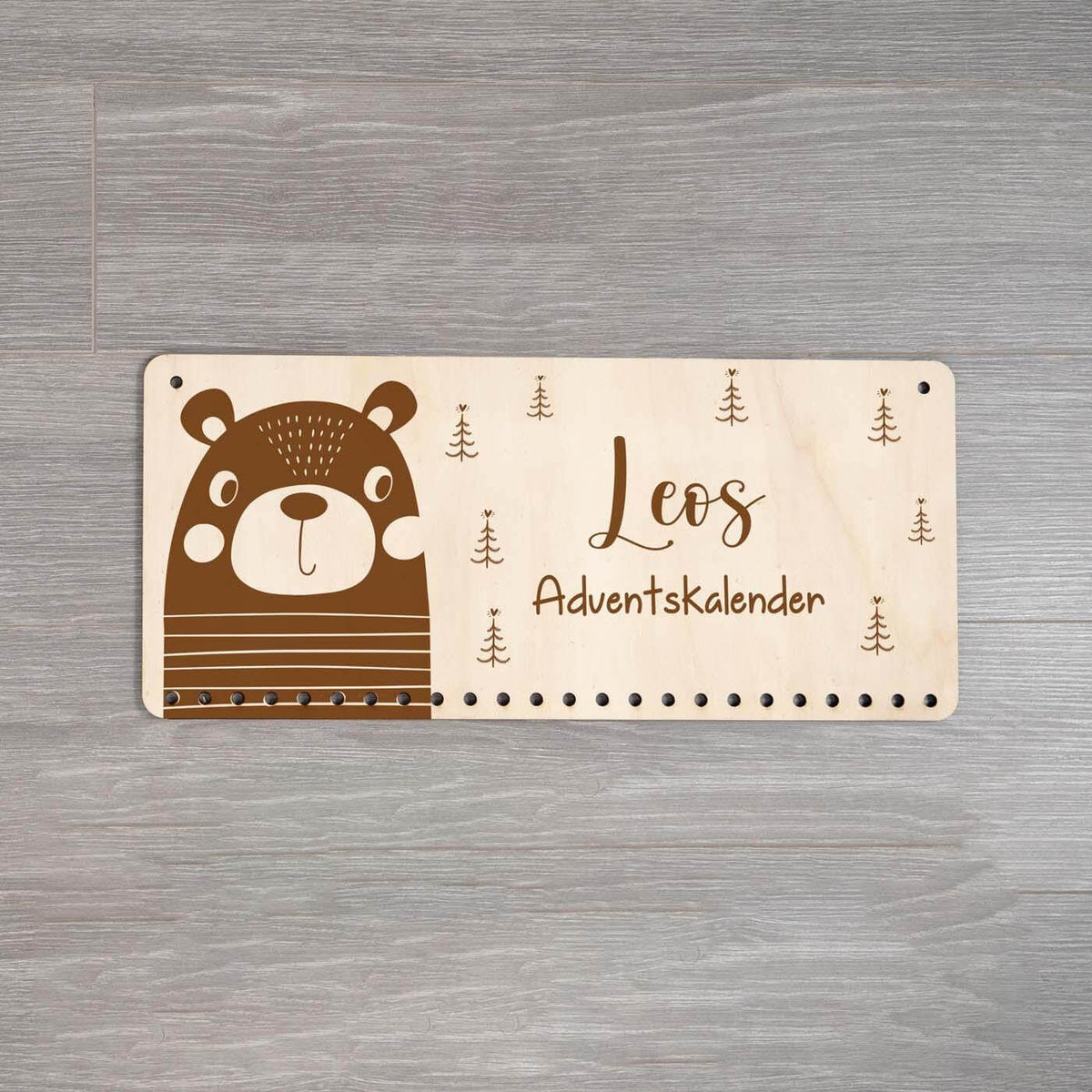 bear advent calendar with custom name