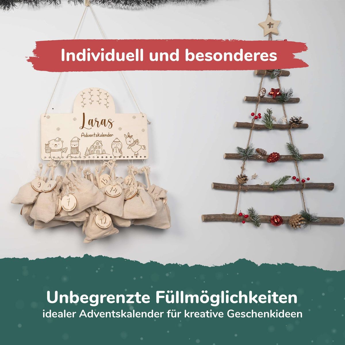 custom advent calendar with christmas design