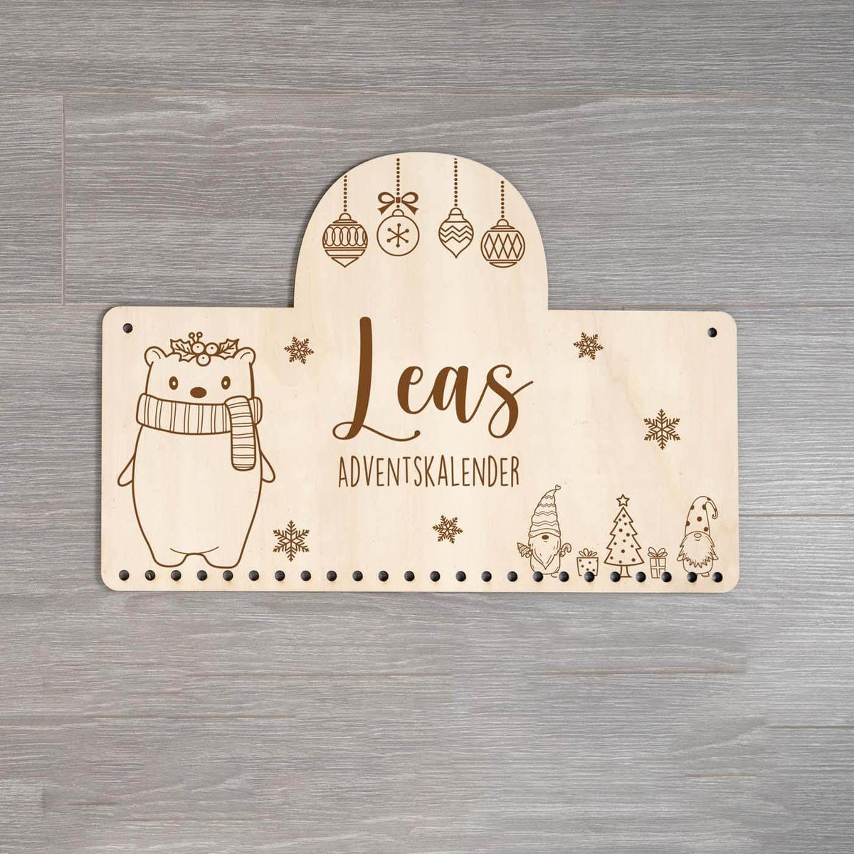 advent calendar with christmas bear motif for kids