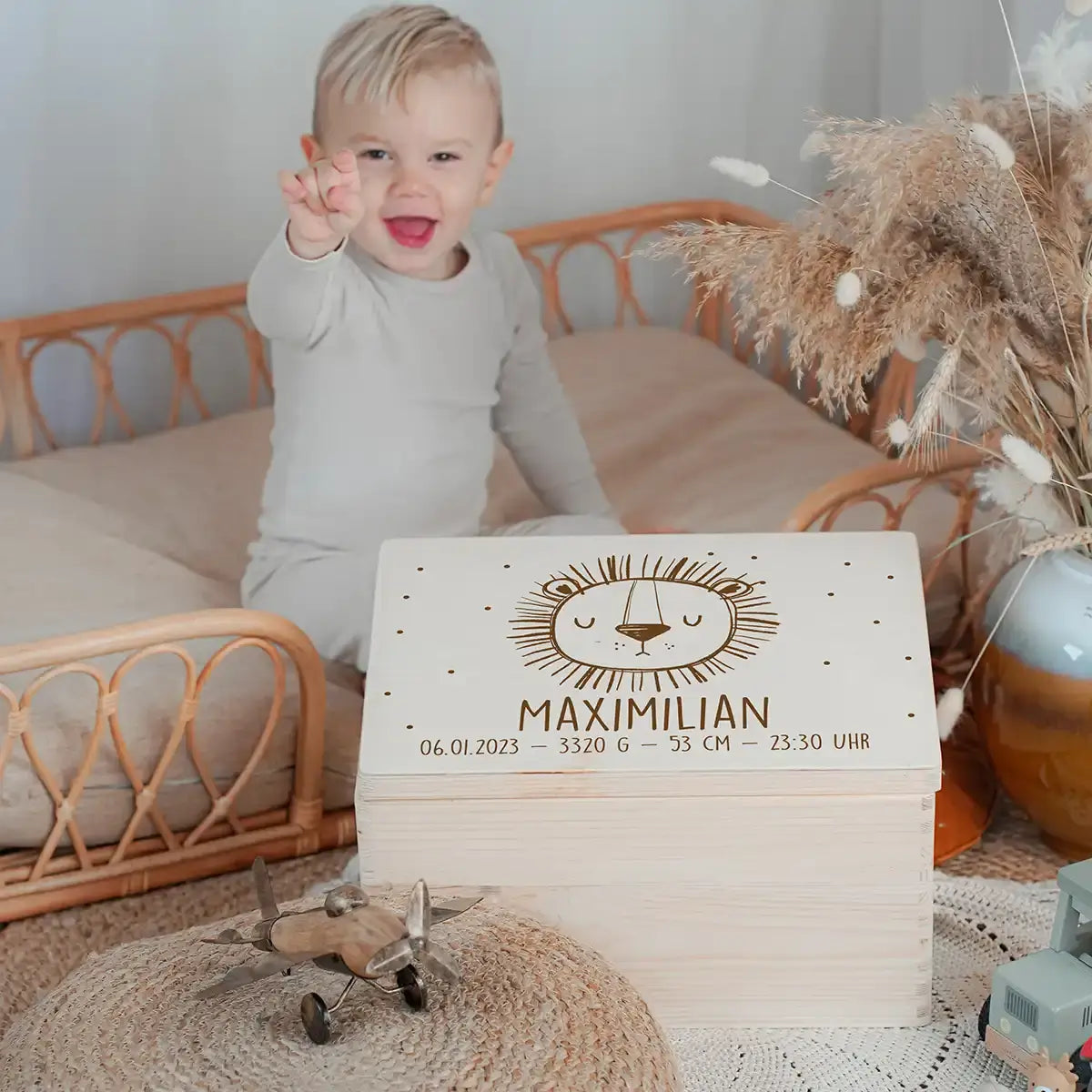 Erinnerungsbox Baby - Löwengesicht