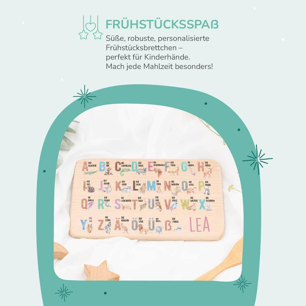 breakfast board with bär and name engraving