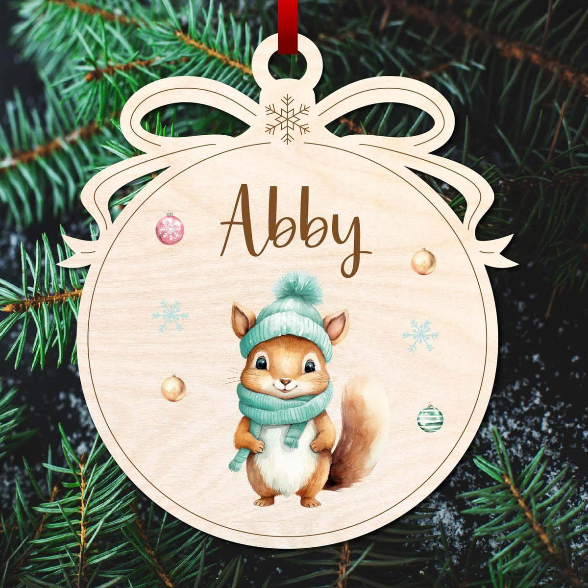 handgefertigte weihnachtskugeln mit bär und tierfamilie design
