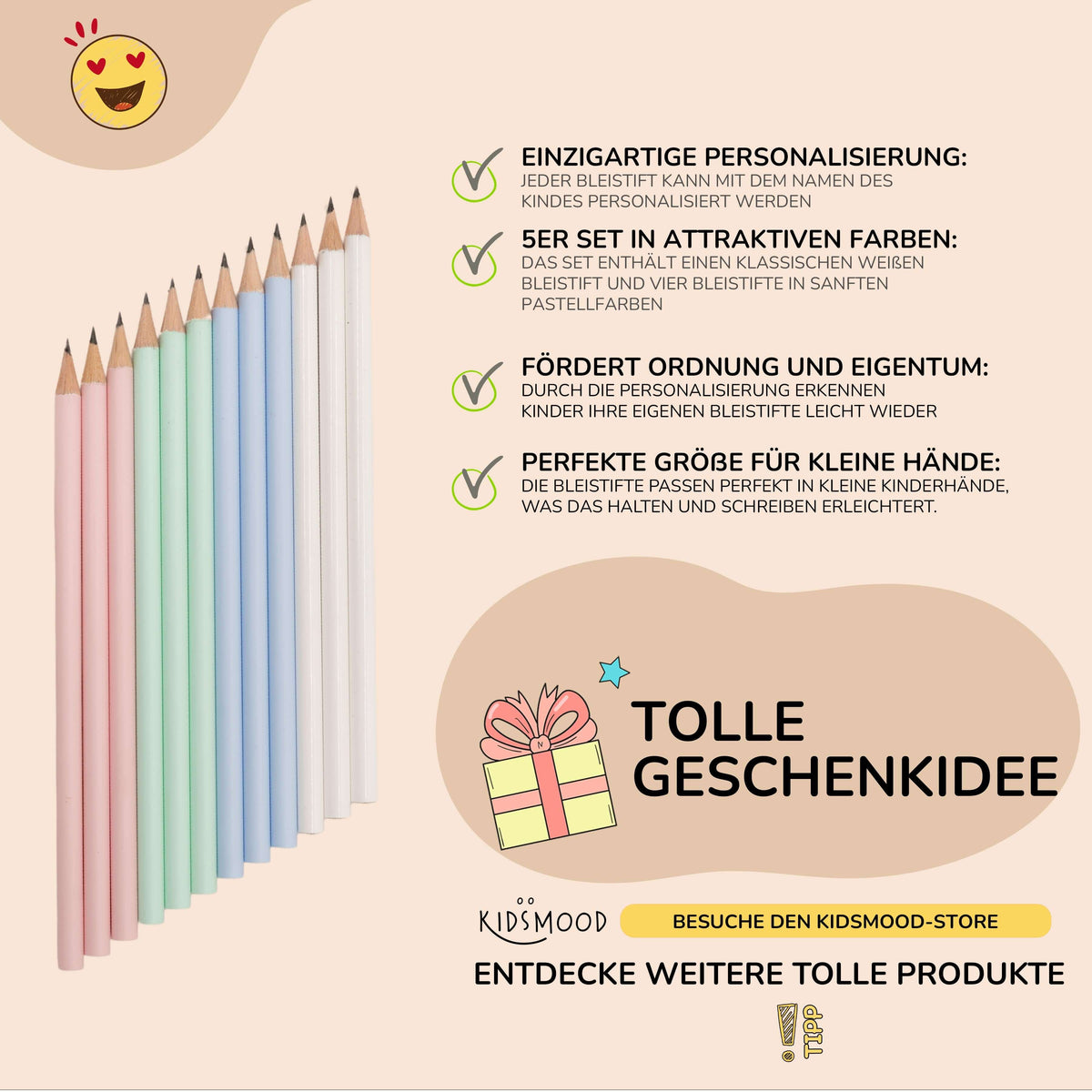 detailansicht der gravur auf den personalisierten bleistiften