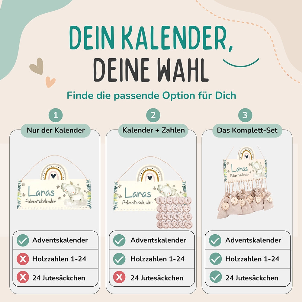 Adventskalender Kinder -  Elefant