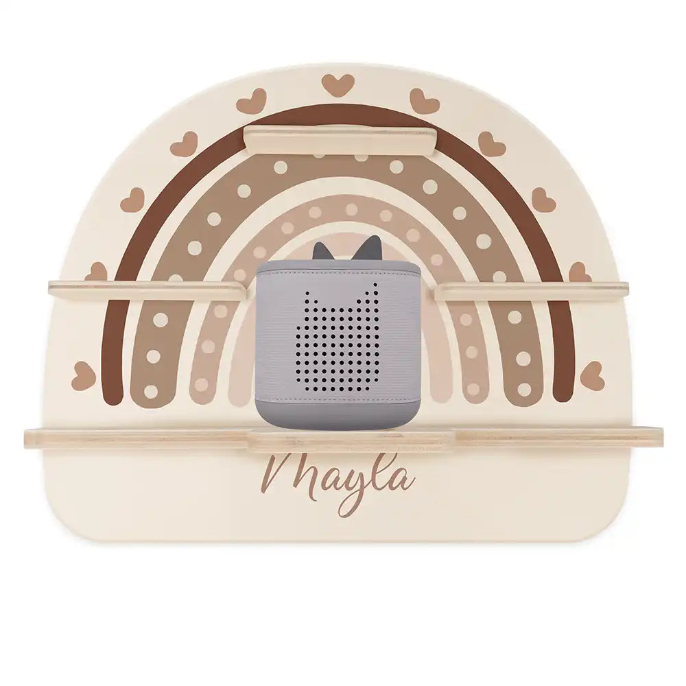 Tonie Regal aus Holz, Toniebox Regal Regenbogen Herz
