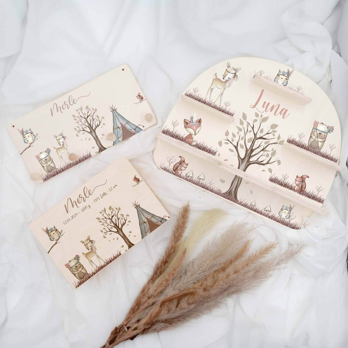 nahaufnahme der woodland-bundle erinnerungskiste aus holz