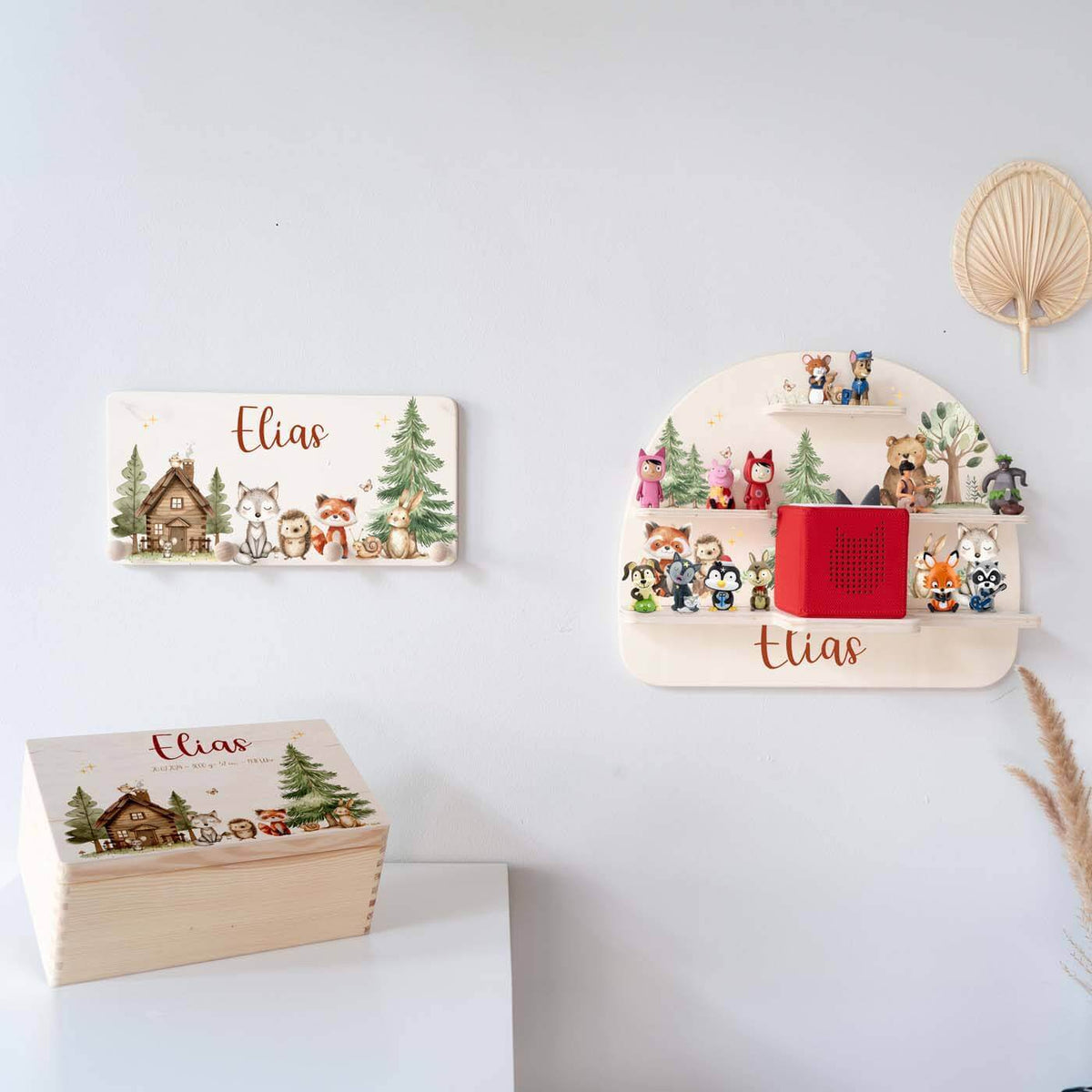 waldtier-bundle mit nachhaltigen holzmaterialien
