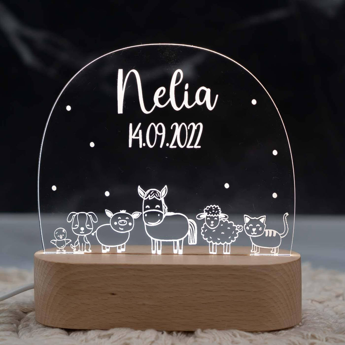 nachtlampe mit bauernhof motiv für kinder