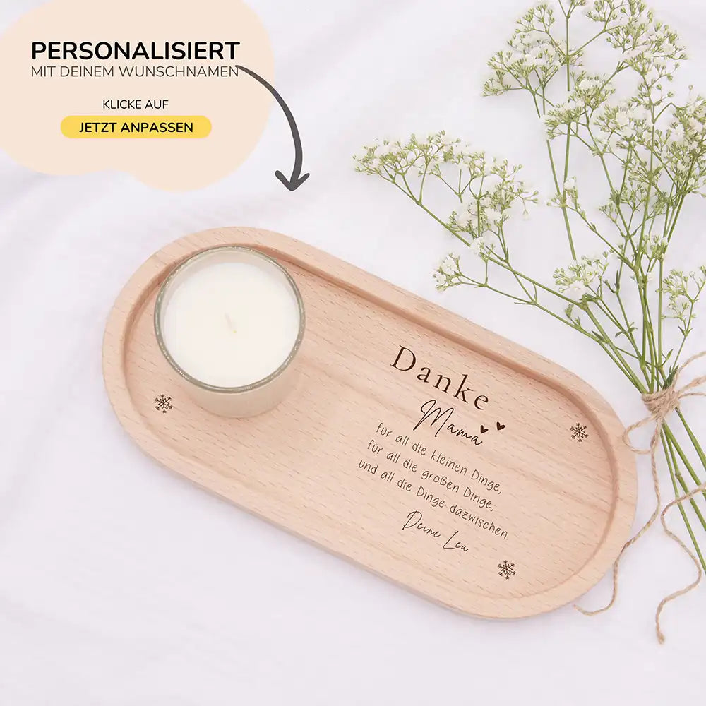 Holz-Serviertablett Mama-Weihnachtsgeschenk - Danke Mama