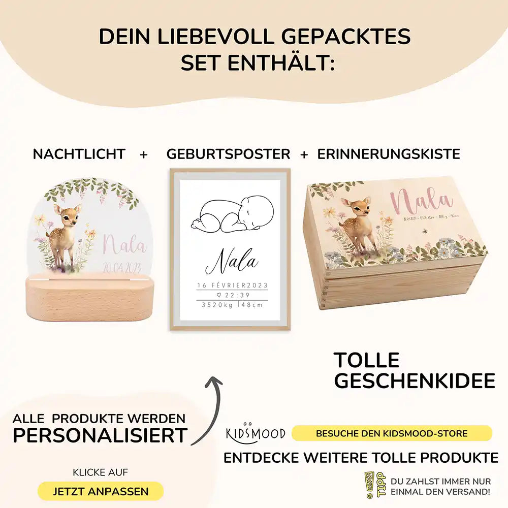 Geschenkset zur Geburt -  Reh | Baby Geschenk