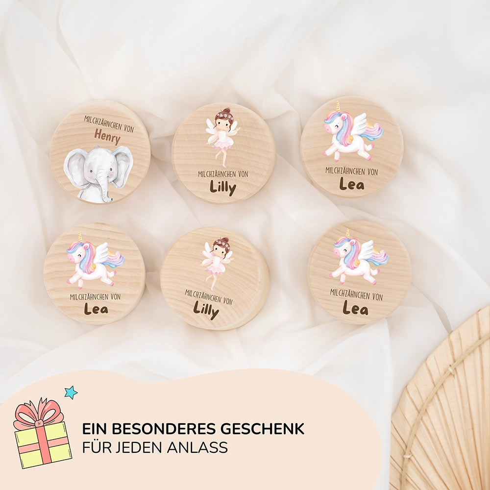 Milchzahndose personalisiert - Jungen Elefant Motiv
