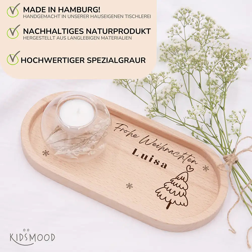 Holz-Serviertablett Weihnachtsgeschenk - Frohe Weihnachten niedliche Motive
