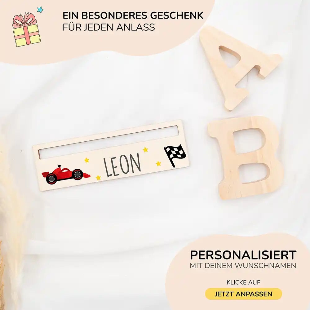 Lesehilfe personalisiert - Rennwagen