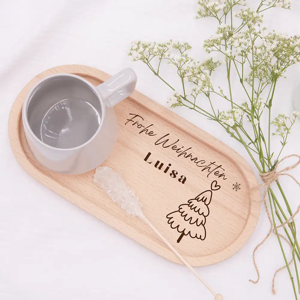 Holz-Serviertablett Weihnachtsgeschenk - Frohe Weihnachten niedliche Motive
