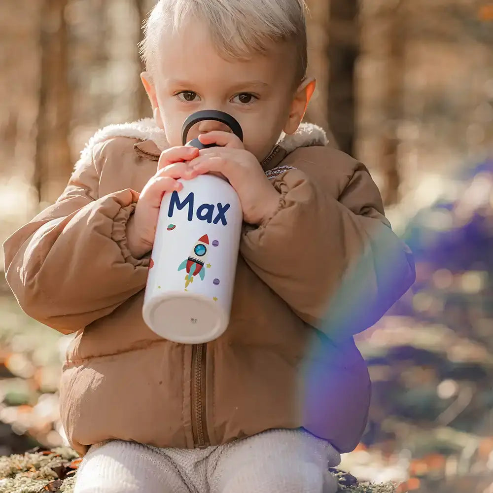 Trinkflasche Kinder Edelstahl - Weltraumrakete