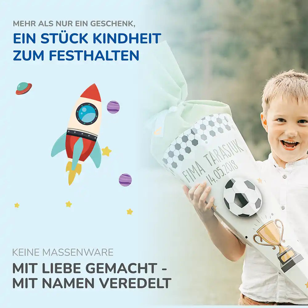 Personalisierte Schultüte mit Namen - Weltall