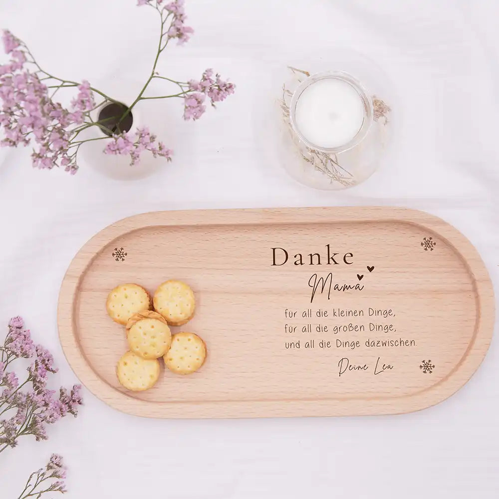 Holz-Serviertablett Mama-Weihnachtsgeschenk - Danke Mama