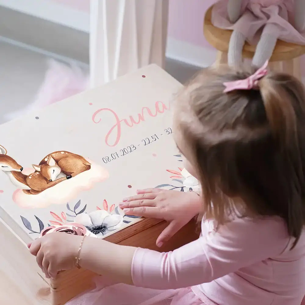 Erinnerungsbox Baby - Reh Familie