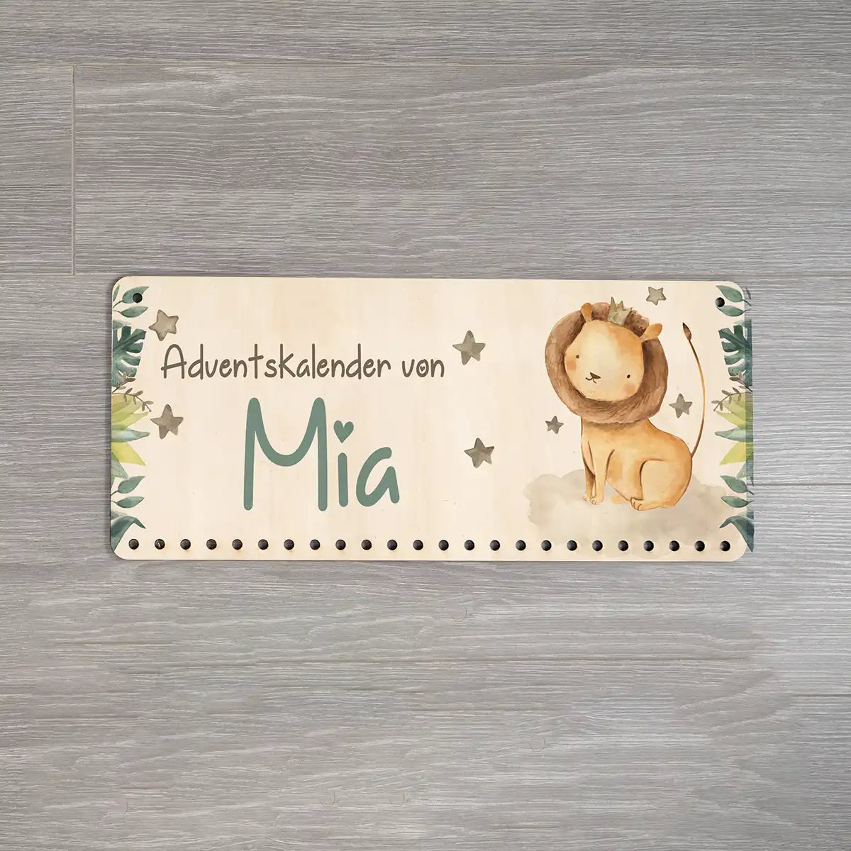 Personalisierbarer Adventskalender farbig - Safari Löwe