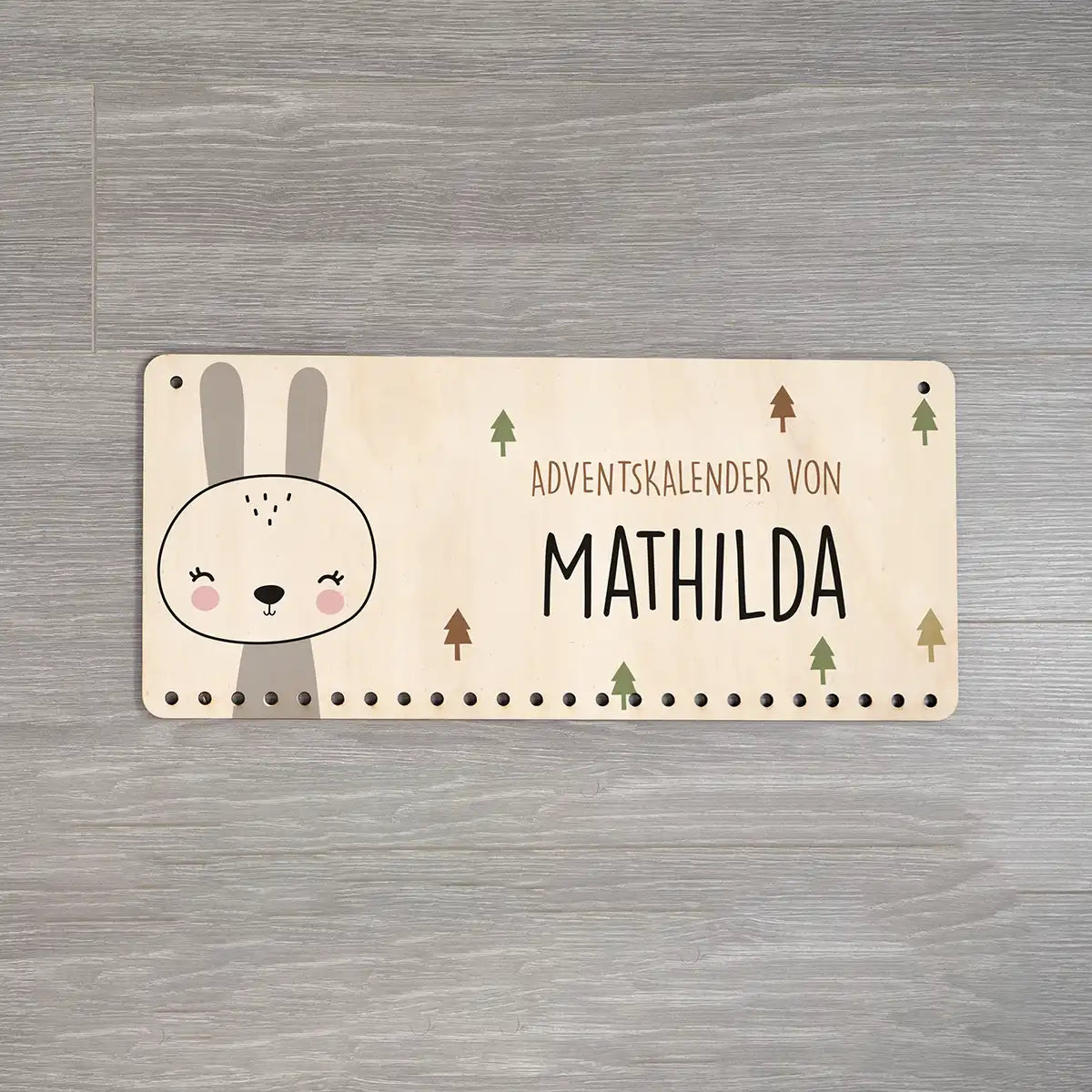 Personalisierbarer Adventskalender farbig - Winterhase