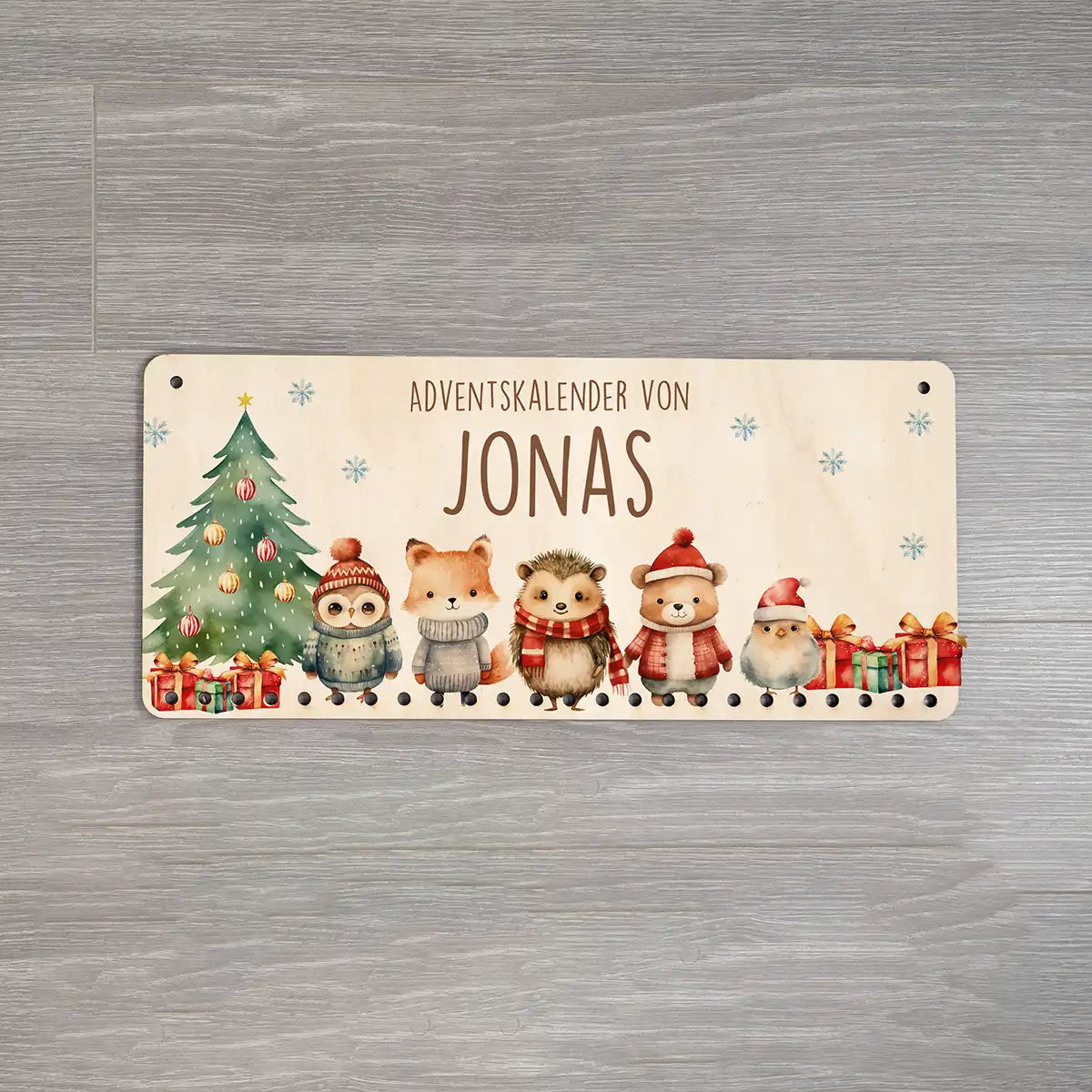 Personalisierbarer Adventskalender farbig - Weihnachtsglück