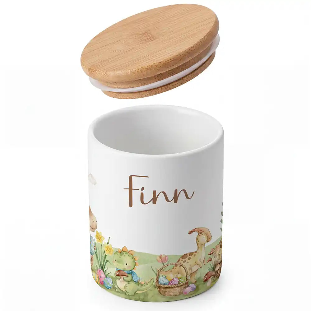 Personalisierte Keksdose Dinos Ostern - Detailansicht Motiv