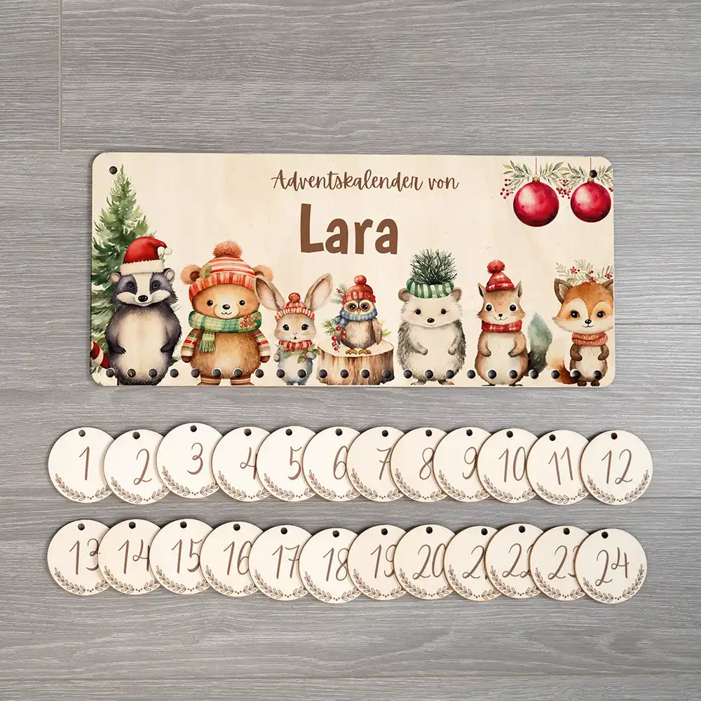 Personalisierbarer Adventskalender farbig - Weihnachtliche Stimmung