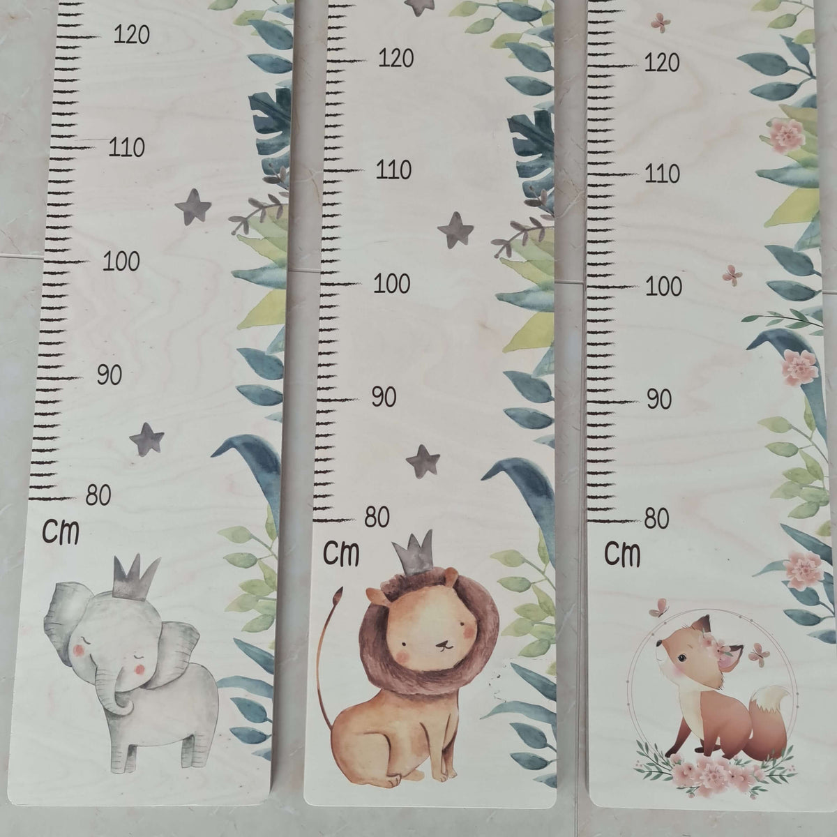 engraved height chart with lion and custom name