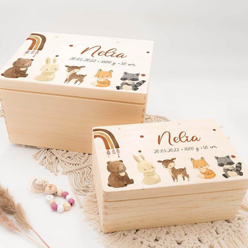 close-up of memory box with personalized motif
