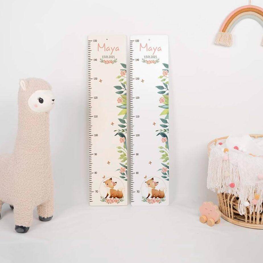 personalized growth chart with fox design