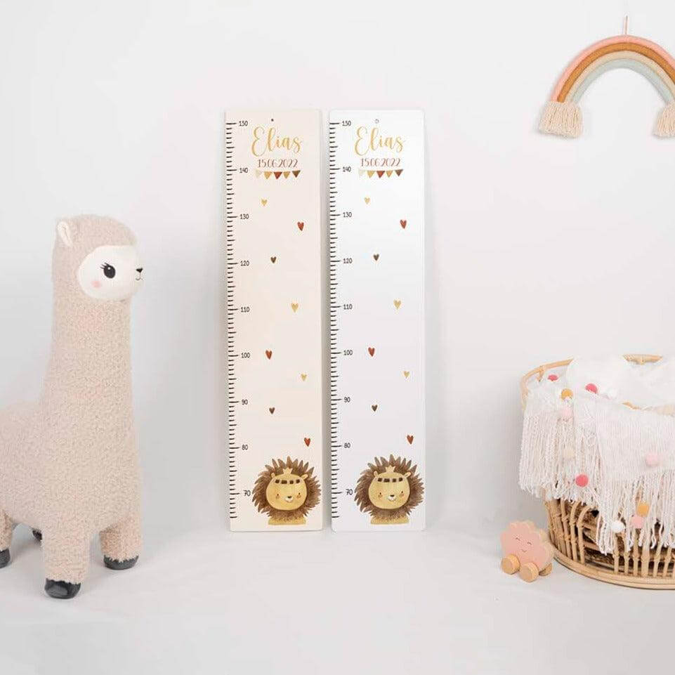 personalized height chart made of Aluverbund or wood with custom name