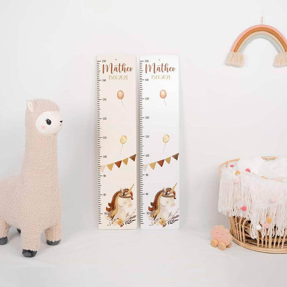 personalized growth chart with elephant boho design