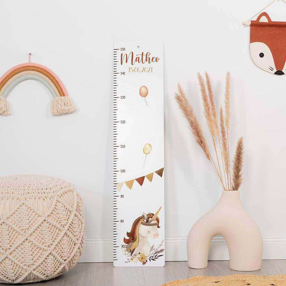 growth chart with elefant boho design and personalized name