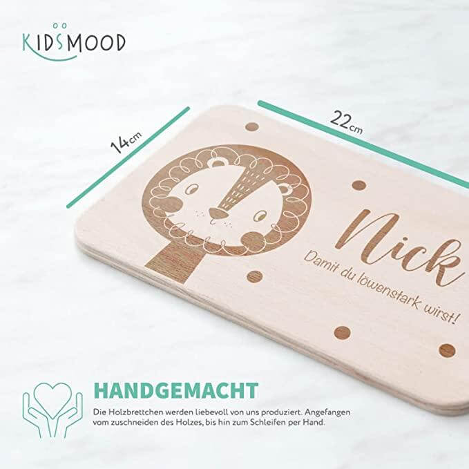 high-quality personalized lion breakfast board for kids