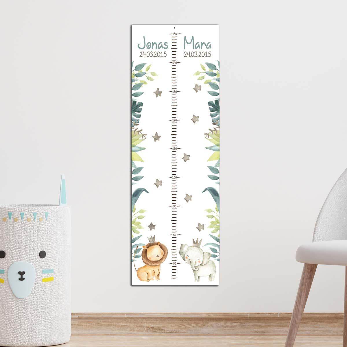 high-quality personalized sibling height chart