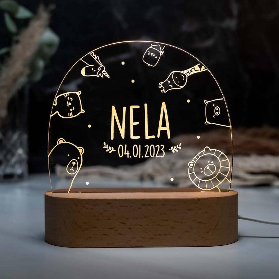 Personalisierte Nachtlampe Animals - kadsmood.com