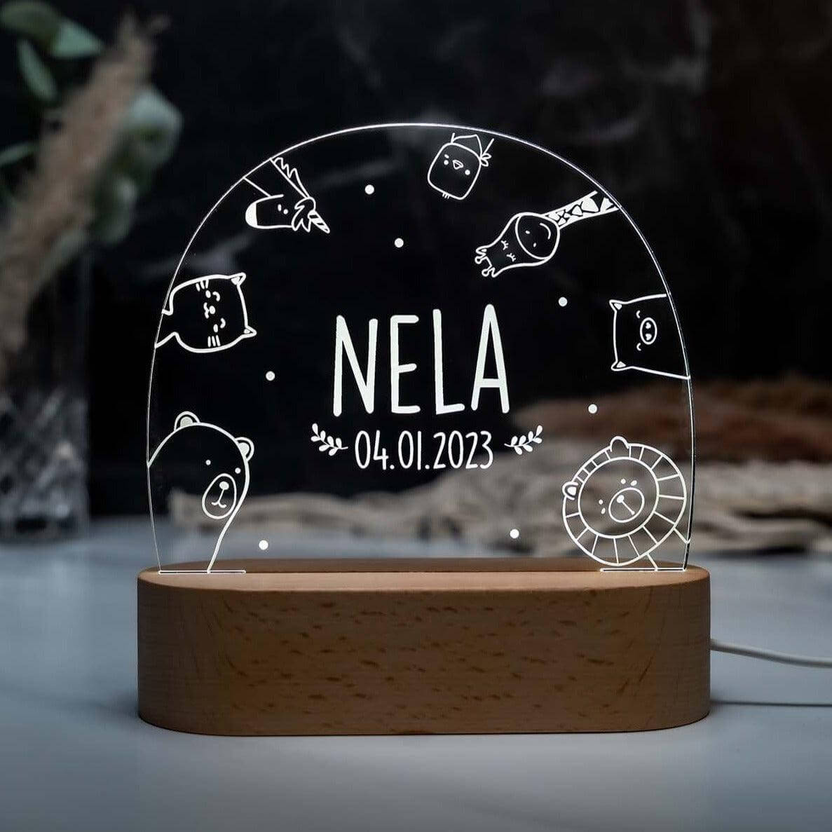 Personalisierte Nachtlampe Animals - kadsmood.com