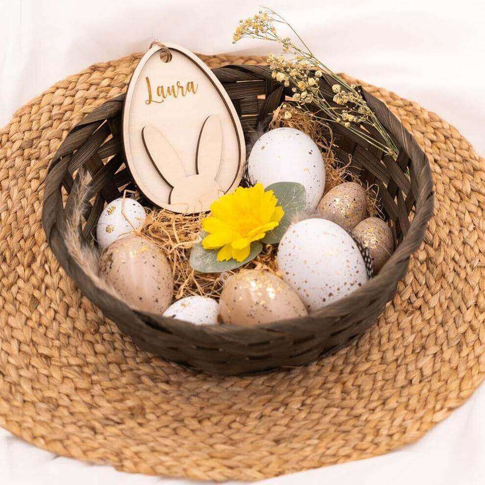 personalized wooden Easter decoration with custom engraving