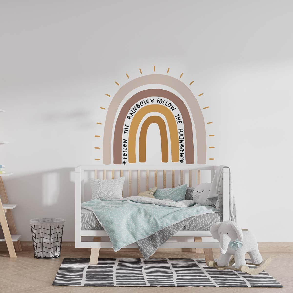personalized rainbow wall sticker with inspirational message
