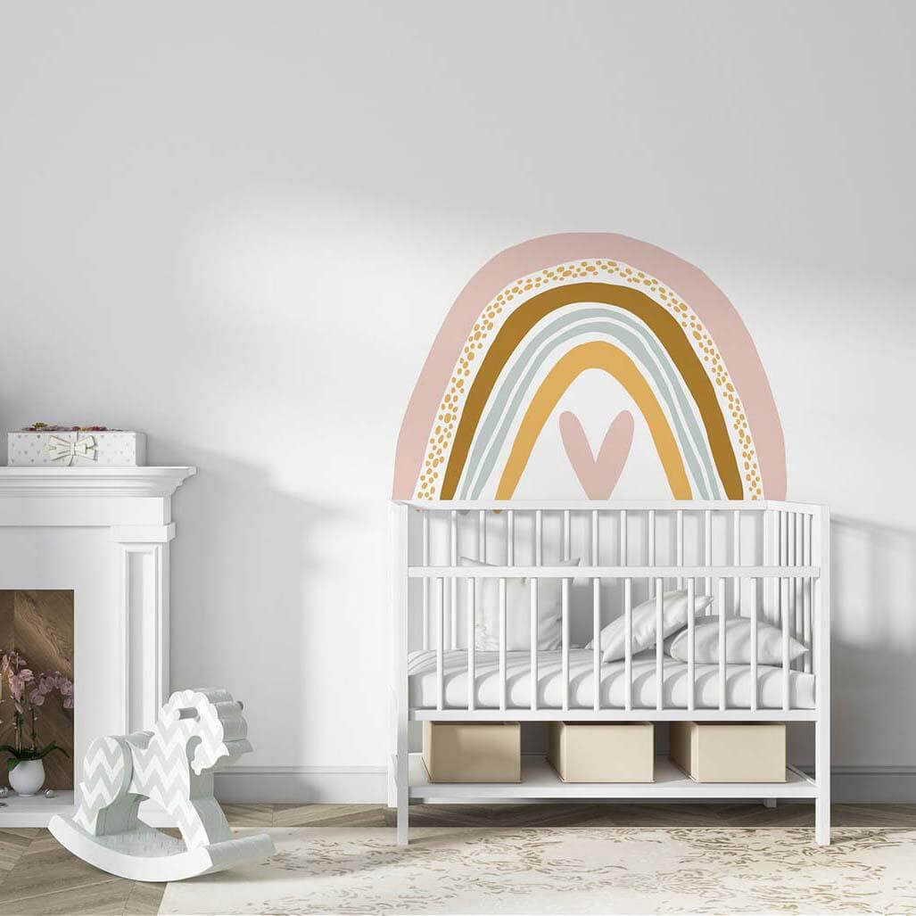 mini rainbow wall sticker set with vibrant colors