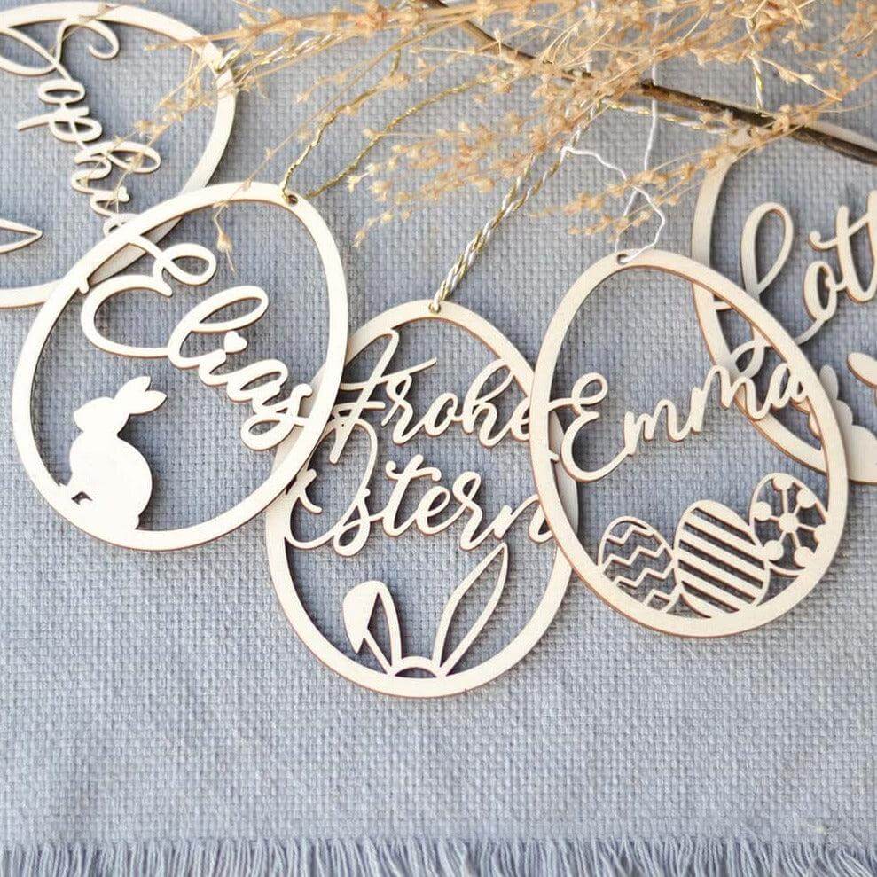 personalized wooden Easter decoration with custom name